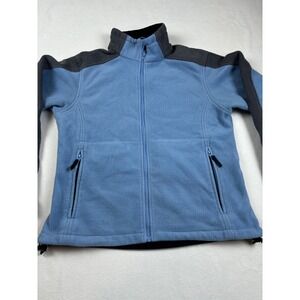 Columbia Vertex Core Interchange Fleece Jacket Womens Medium Blue Full Zip Grey
